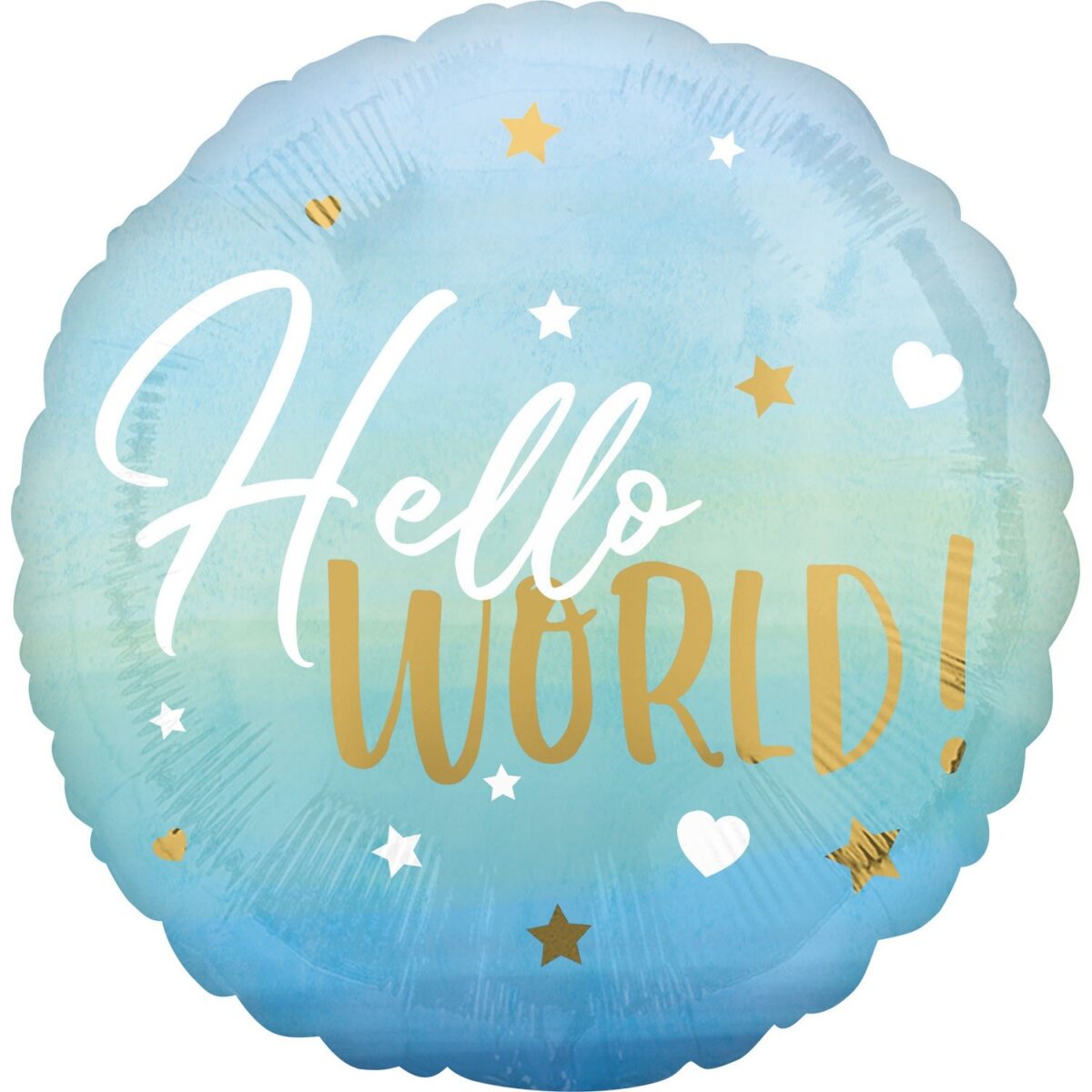Μπαλόνι γέννησης Hello World γαλάζιο 45 εκ