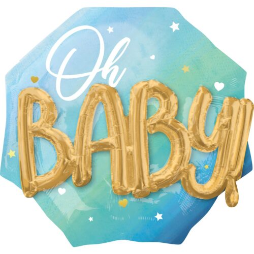 Μπαλόνι γέννησης Oh Baby 3D ombre μπλε 76 εκ