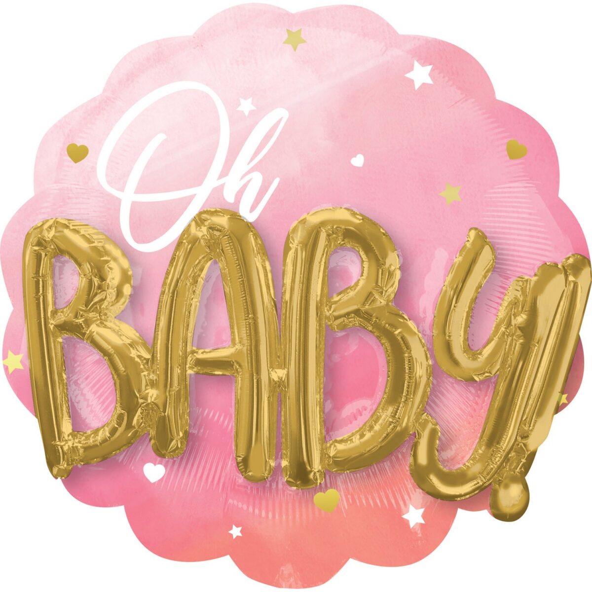 Μπαλόνι γέννησης Oh Baby 3D ombre ροζ 71 εκ
