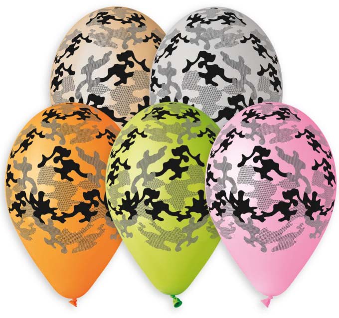 12" Μπαλόνι τυπωμένο Παραλλαγή 5 χρώματα