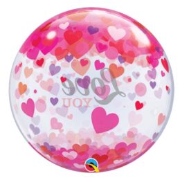 22" Μπαλόνι Bubble 'Love You' με κομφετί