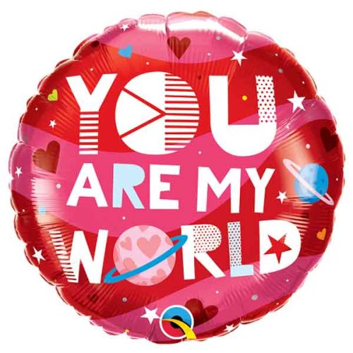 18'' Μπαλόνι αγάπης 'You are my world'