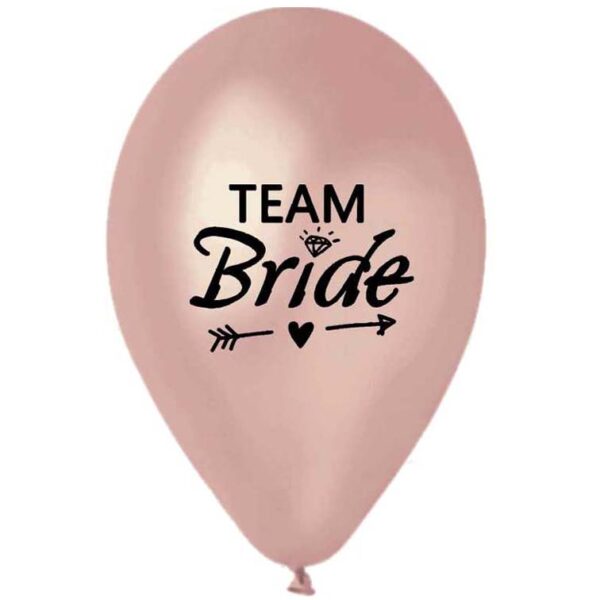12" Μπαλόνι τυπωμένο Team Bride ροζ- χρυσό
