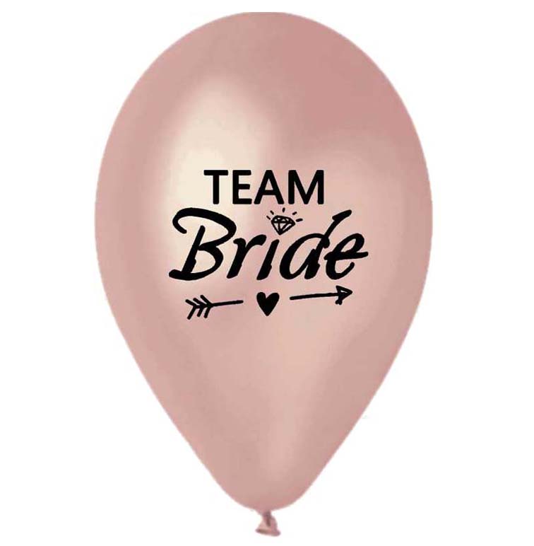 12" Μπαλόνι τυπωμένο Team Bride ροζ- χρυσό