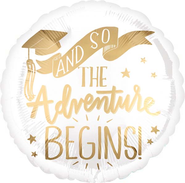 Μπαλόνι αποφοίτησης "The adventure begins" 45 εκ.