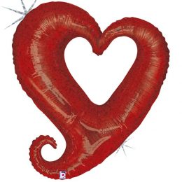 Μπαλόνι αγάπης Κόκκινη καρδιά γκλίτερ 94 εκ.
