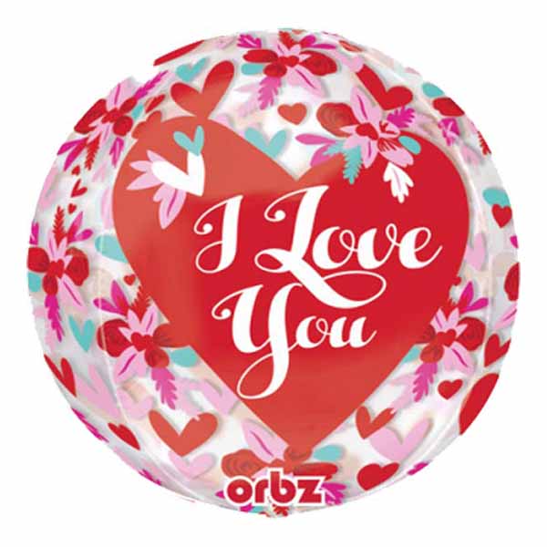 16'' Μπαλόνι αγάπης λουλούδια 'I Love you' Orbz
