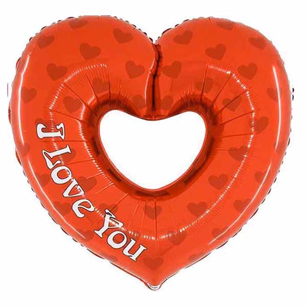 Μπαλόνι Καρδιά με τρύπα " I Love you" 92 εκ.