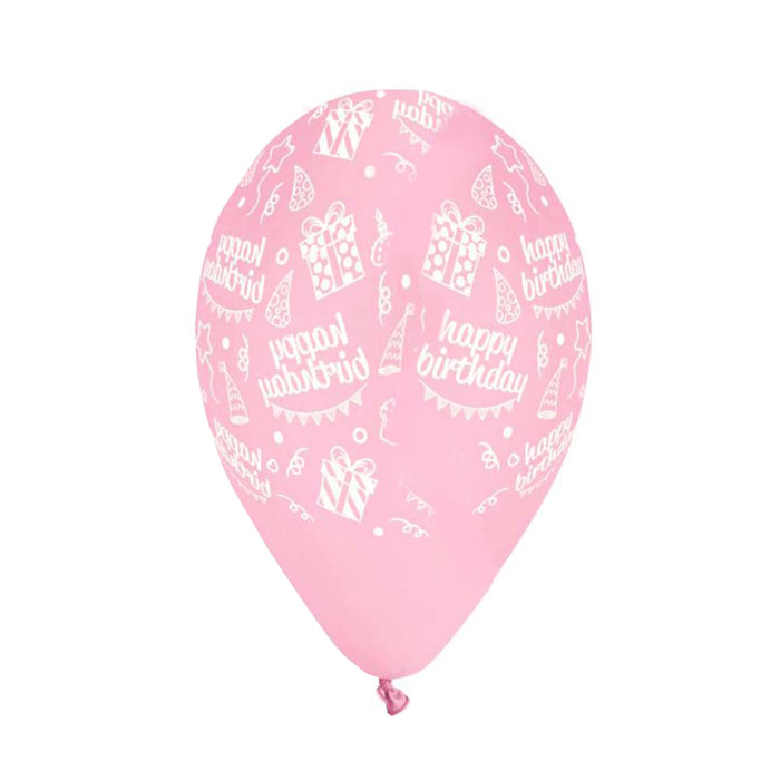 12" Μπαλόνι Happy Bday baby pink