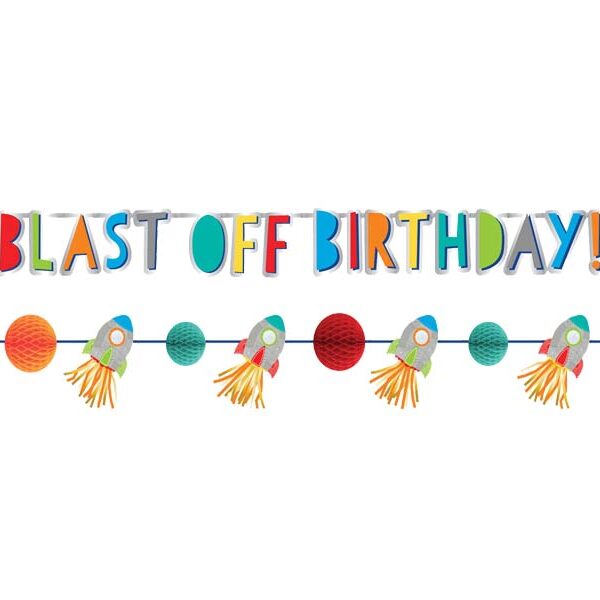 Διακοσμητικό Μπάνερ Διάστημα "Blast- off Birthday"