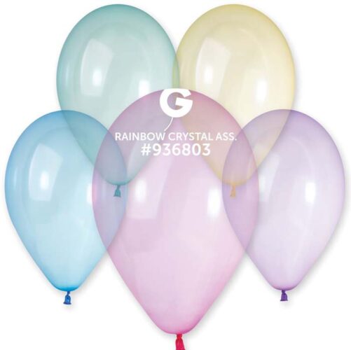 13" Crystal Ουράνιο Τόξο λάτεξ μπαλόνι