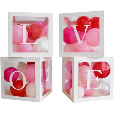 Κουτιά διακόσμησης με αυτοκόλλητο "LOVE"
