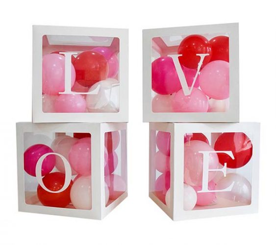 Κουτιά διακόσμησης με αυτοκόλλητο "LOVE"