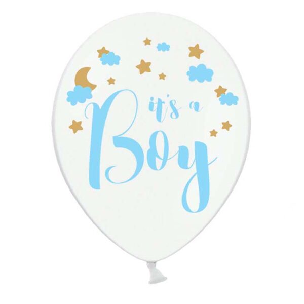 12" Μπαλόνι τυπωμένο "It's a boy" (6 τμχ)