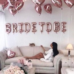 Σύνθεση μπαλονιών bride to be ροζ χρυσό καρδιές