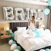 Σύνθεση μπαλονιών για μπατσελορ νύφης γαμήλιες ετοιμασίες BRIDE ασημί βεραμάν