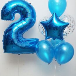 Σύνθεση μπαλονιών, μπλε με αριθμό