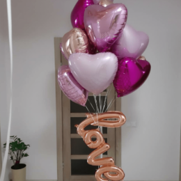 Σύνθεση μπαλονιών για ζευγάρι καρδιές love