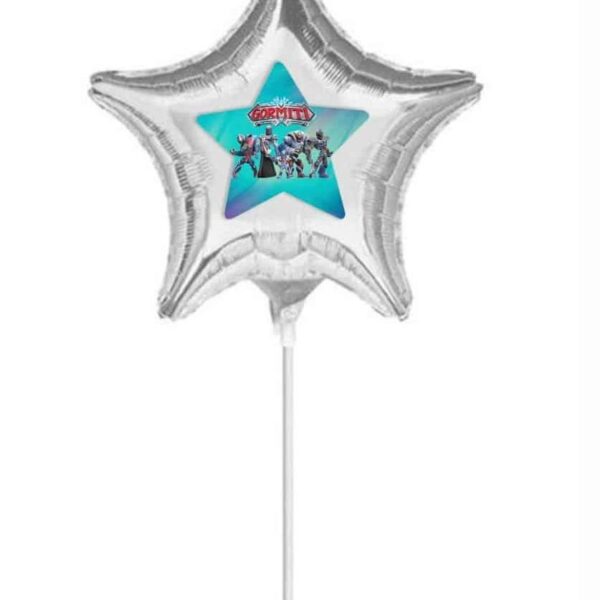 Μπαλόνι Ασημί Αστεράκι με αυτοκόλλητο Gormiti 10''