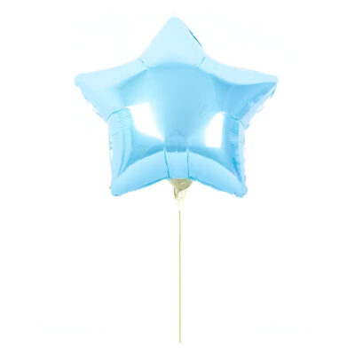 Μπαλόνι με καλαμάκι baby blue αστεράκι 12 εκ