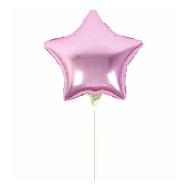 Μπαλόνι με καλαμάκι baby pink αστεράκι