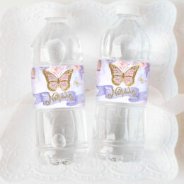 Ετικέτες για μπουκάλια νερού Πεταλούδες (8 τεμ)