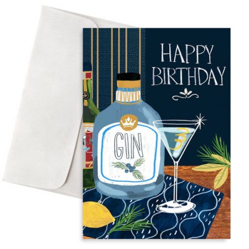 κάρτα γενεθλίων gin bottle