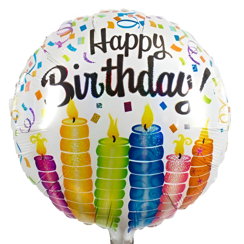 Μπαλόνι Happy Birthday Κεράκια