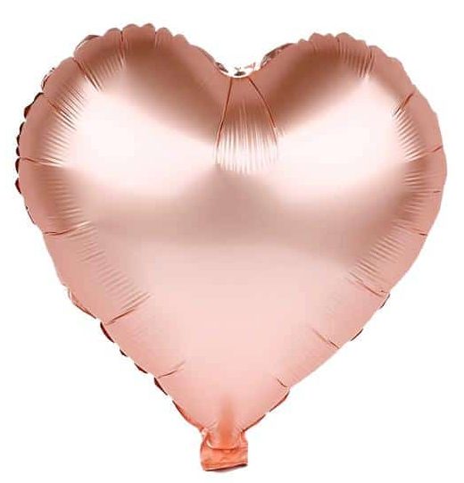 μπαλόνι σατέν ροζ gold καρδιά 18"