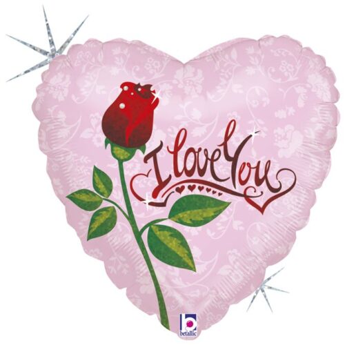 Μπαλόνι Καρδιά I Love You Τριαντάφυλλο