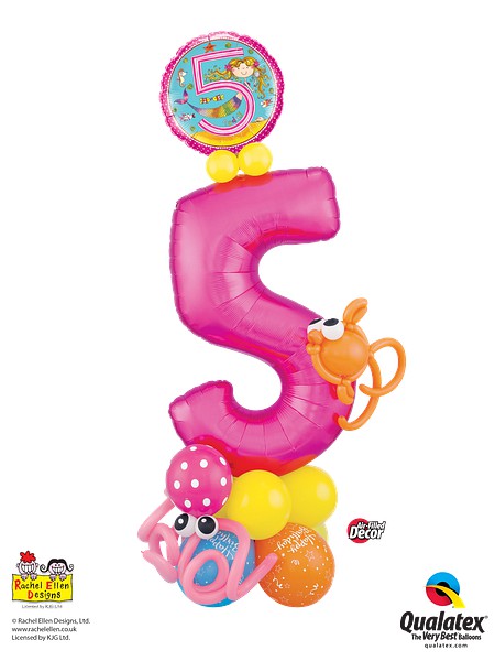 Σύνθεση μπαλονιών για γενέθλια νούμερο 5