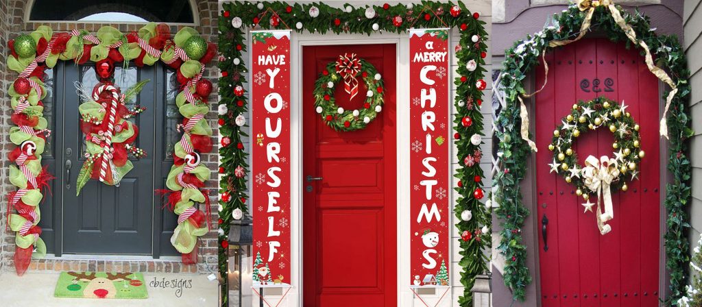 Χριστουγεννιάτικος στολισμός πόρτας