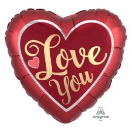 Μπαλόνι Καρδιά Σατέν "Love You"