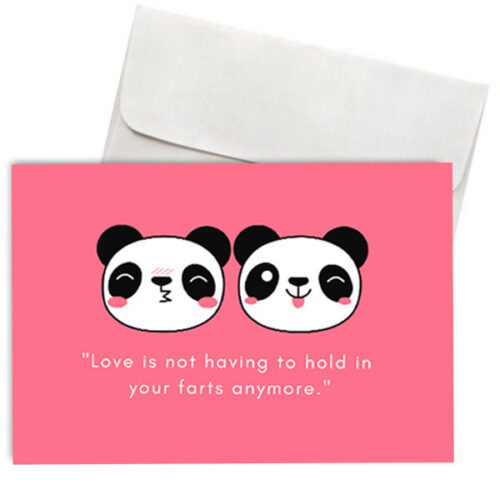 Χιουμοριστική Κάρτα Αγάπης Panda "Love & Farts"