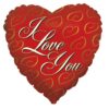 Μπαλόνι Κόκκινη Καρδιά "I Love You" χρυσά σχέδια