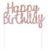 Topper τούρτας Happy Birthday Ροζ χρυσό