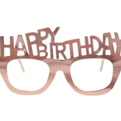 Χάρτινα Rosegold Γυαλιά Happy Birthday (4 τεμ)