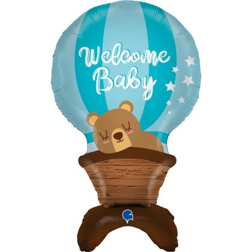 Μπαλόνι Αερόστατο & Αρκουδάκι Welcome Baby Boy