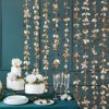 Διακοσμητική Κουρτίνα Backdrop με χρυσά Λουλούδια