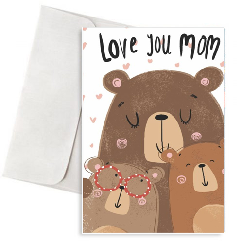 Ευχετήρια Κάρτα "Αρκουδάκια Love You Mom"