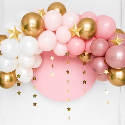 Γιρλάντα με Μπαλόνια Ροζ-Χρυσό Baby SHower