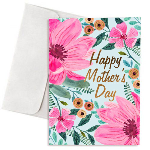 Κάρτα Γιορτή Μητέρας Ροζ Λουλούδια