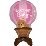 Μπαλόνι Αερόστατο & Αρκουδάκι Welcome Baby Girl