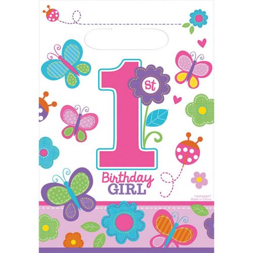 Σακουλάκια για δωράκια 1st Birthday Girl (8 τεμ)