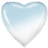 Μπαλόνι Καρδιά Όμπρε Άσπρο-Γαλάζιο 18"