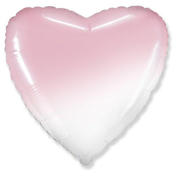 Μπαλόνι Καρδιά Όμπρε Άσπρο-Ροζ