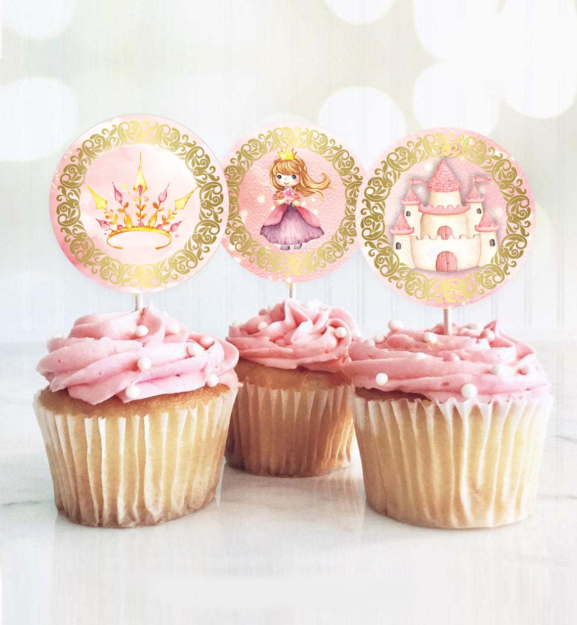 Topper Cupcake Πριγκίπισσα (8 τεμ)