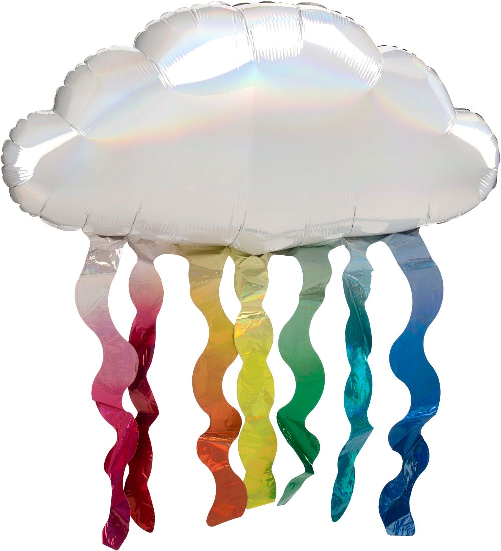 Μπαλόνι Ιριδίζον Σύννεφο με Rainbow Streamers