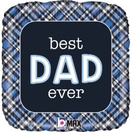 Τετράγωνο Μπαλόνι Best Dad Ever Καρό