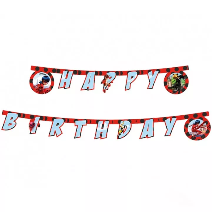 Γιρλάντα "Happy Birthday" Miraculous Ladybug